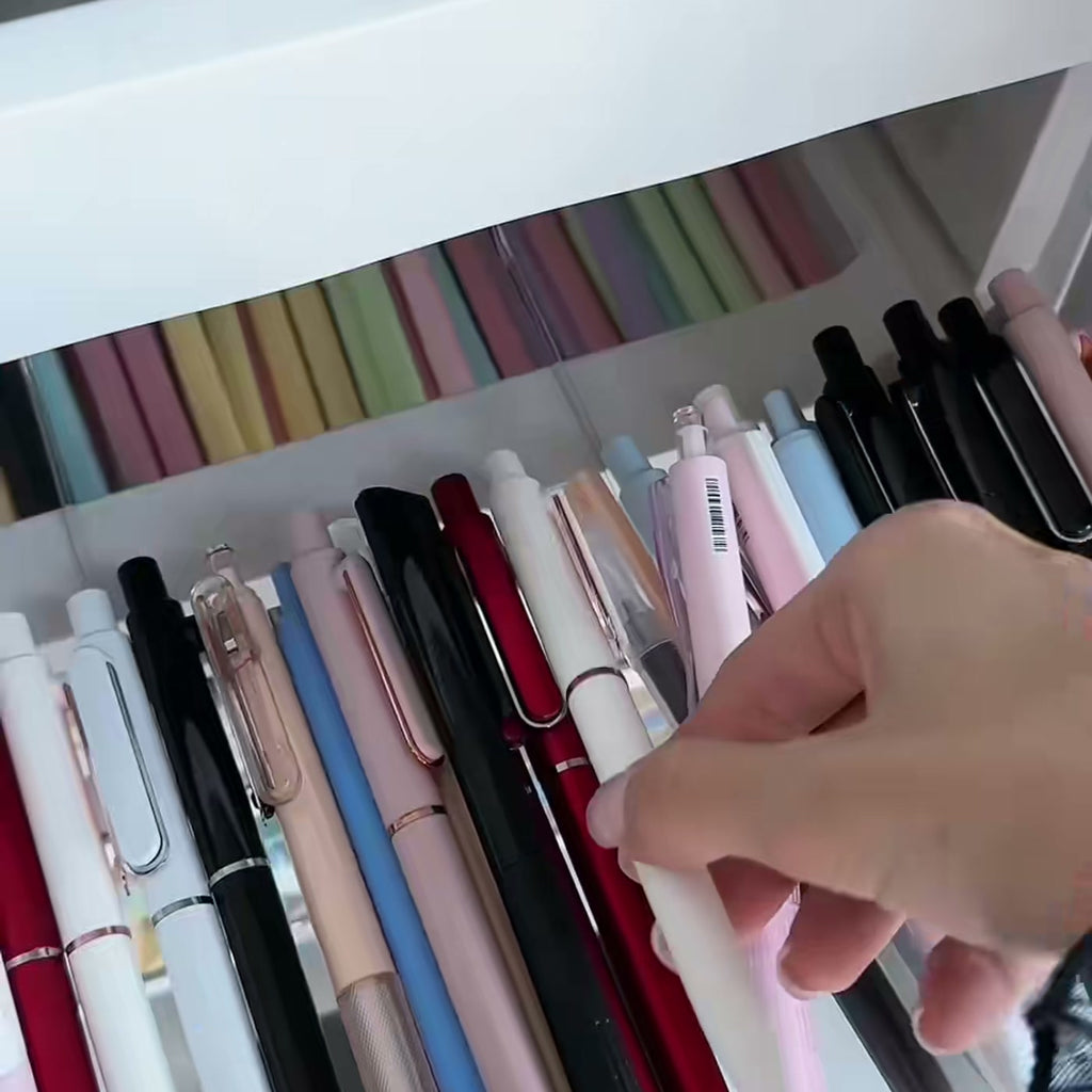 A drawer of pens, the kind that go into the Desk Vault