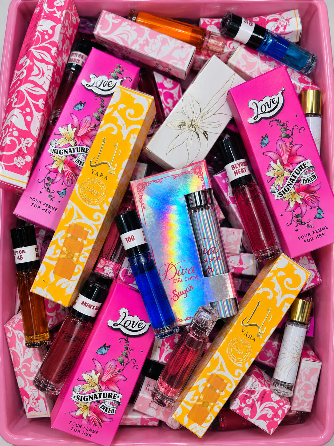 The whole scent bin, seen from above